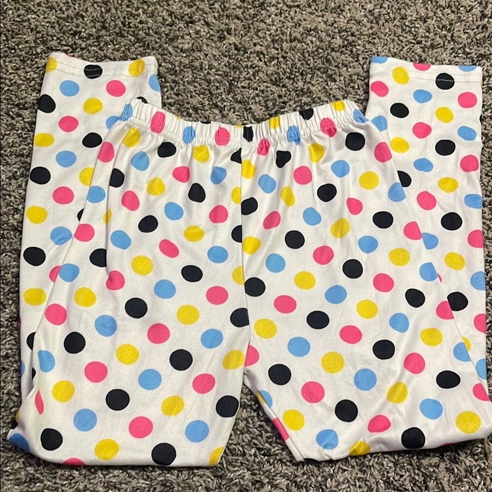 Girls cozy pants polkadot leggings cozy soft stretchy pj bottoms  waist girls
